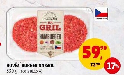 Hovězí burger Na gril Penny