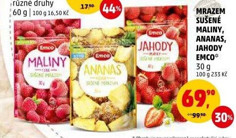 Mrazem sušené maliny Emco