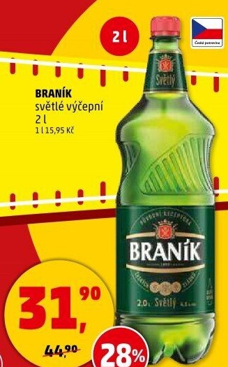 Pivo světlé výčepní 10° Braník