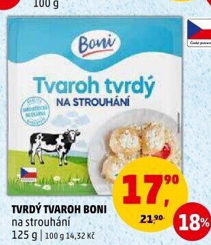 Tvaroh tvrdý na strouhání Boni