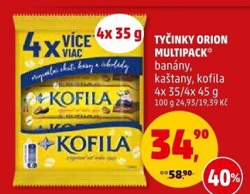 Tyčinka Banány v čokoládě Orion
