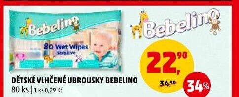 Vlhčené ubrousky dětské Bebelino