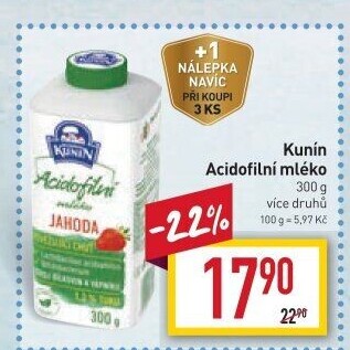 Acidofilní mléko ochucené Kunín