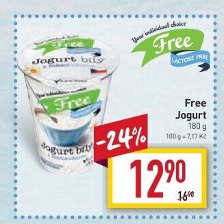 Bílý jogurt bez laktózy Billa Laktose Free