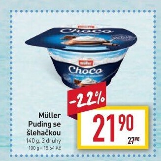 Dezert pudink se šlehačkou Müller