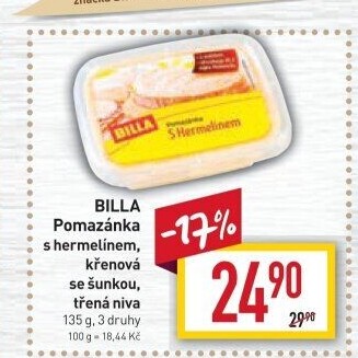 Hermelínová pomazánka Billa