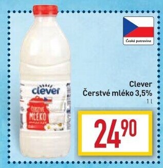 Mléko čerstvé Clever - 3,5% plnotučné