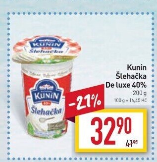 Šlehačka de luxe Kunín 40%