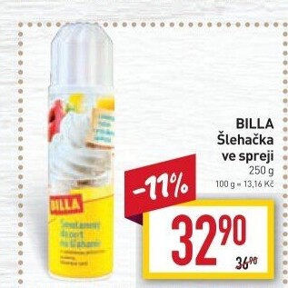 Šlehačka ve spreji Billa