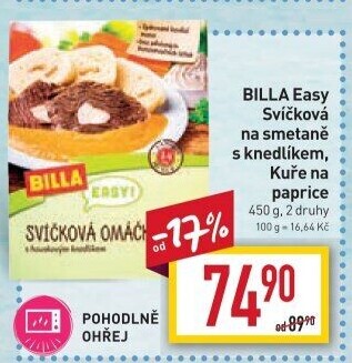 Svíčková na smetaně Easy Billa