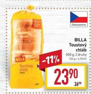 Toustový chléb Billa