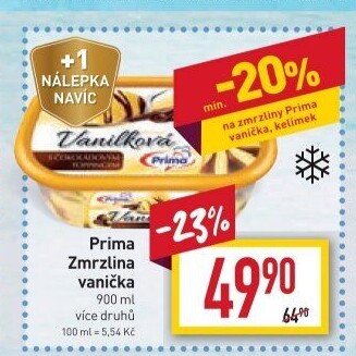 Zmrzlina ve vaničce Prima