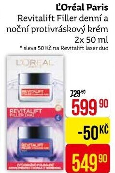 Balení krém denní a noční Revitalift Filler L'