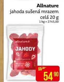 Mrazem sušené jahody Allnature