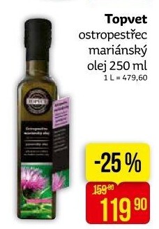 Ostropestřecový olej Topvet