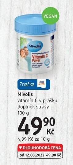 Doplněk stravy Vitamín C v prášku Mivolis