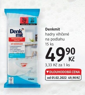 Hadr vlhčený na podlahu Denkmit