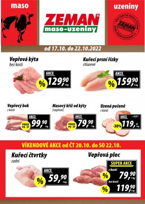 akční leták ZEMAN maso - uzeniny 17.10.2022-22.10.2022