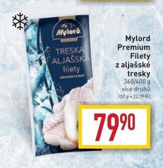 Aljašská treska filety mražená Premium Mylord
