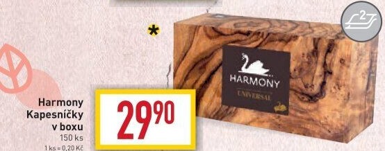 Kapesníčky papírové 2vrstvé Harmony - box