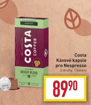 Kapsle kávové Nespresso Costa Coffee