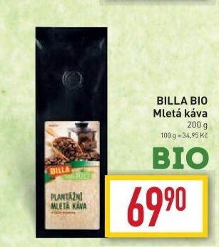 Mletá káva Naše Bio Billa