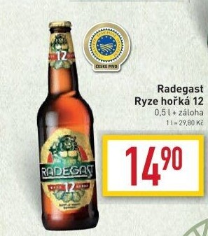 Pivo světlý ležák 12° Ryze hořká Radegast