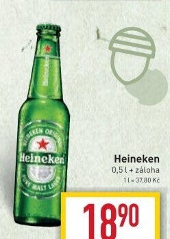 Pivo světlý ležák Heineken