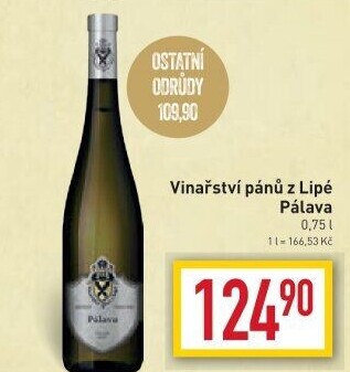Víno Pálava Vinařství Pánů z Lipé