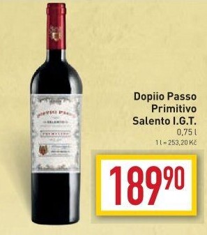 Víno Salento Primitivo Doppio Passo
