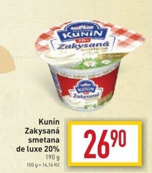 Zakysaná smetana de luxe Kunín 20%