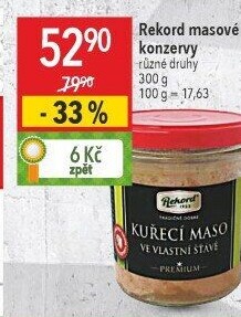 Maso kuřecí ve vlastní šťávě Rekord