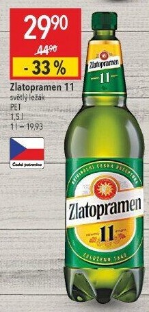 Pivo světlý ležák 11° Zlatopramen