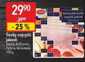 Šunka venkovská nejvyšší jakosti LE&amp