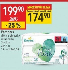 Vlhčené ubrousky dětské Aqua Pure Pampers