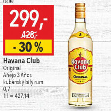 Rum kubánský bílý Aňejo 3 Anos Havana club