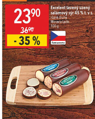 Sýr tavený uzený Excelent 45% Moravia