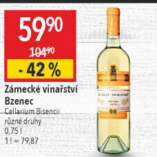 Víno Muškát moravský Cellarium Bisencii Zámecké vinařství Bzenec