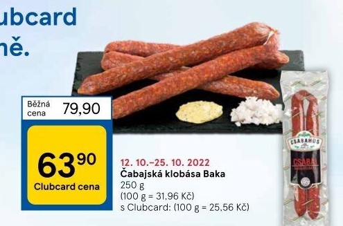 Čabajská klobása Baka Csabahús