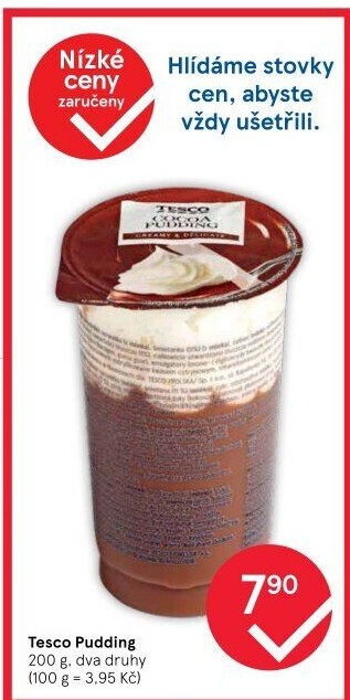 Dezert pudink se šlehačkou Tesco