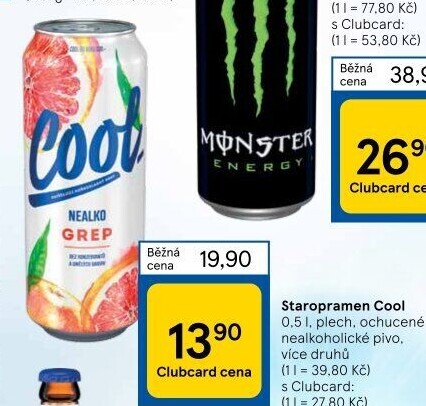 Nealkoholické pivo ochucené Staropramen Cool