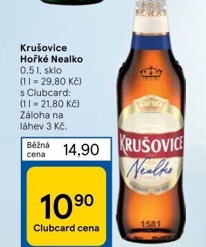 Pivo nealkoholické Královsky hořké Krušovice