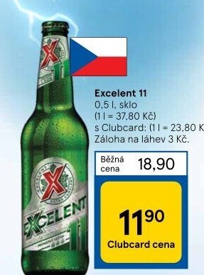 Pivo světlý ležák 11° Excelent