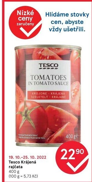 Rajčata krájená Tesco