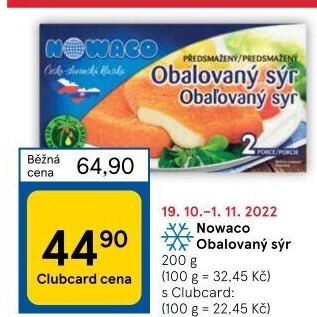 Sýr obalovaný mražený Nowaco