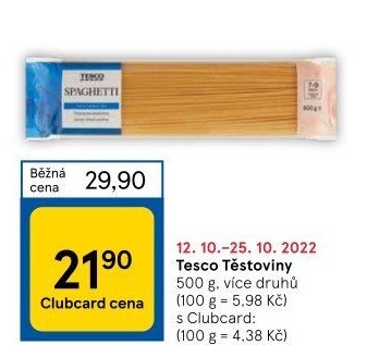 Těstoviny Tesco
