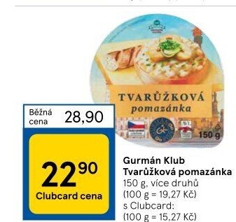 Tvarůžková pomazánka Gurmán klub