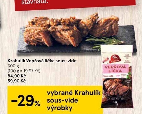 Vepřová líčka Sous vide Krahulík