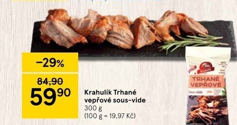 Vepřové trhané maso sous vide Krahulík