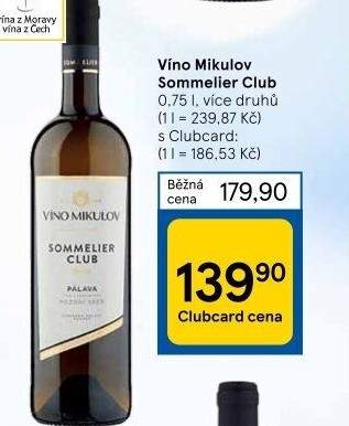 Vína Sommelier Club Víno Mikulov